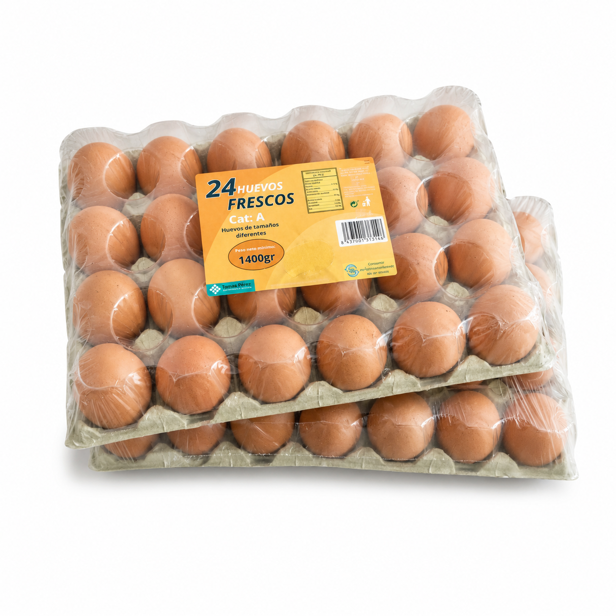 Pack de 48 huevos frescos - 2 bandejas de 24